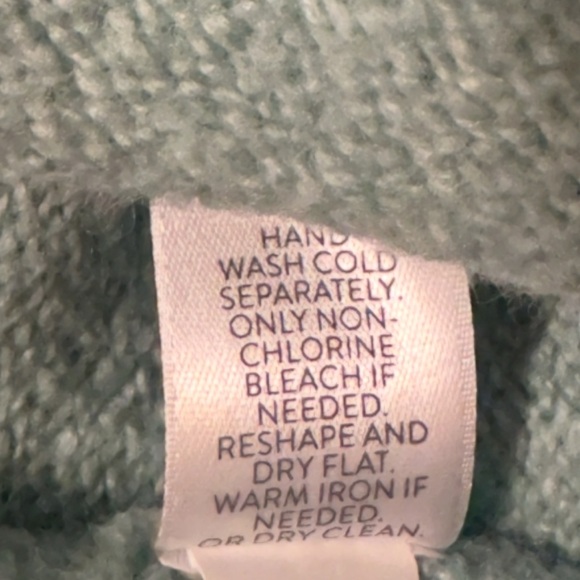 J Jill Sweater Size Medium Aqua Blue Long Sleeve Mock Neck Relaxed Fit Soft - Picture 9 of 12